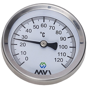 Термометр аксиальный MVI, 0°C-120°C, D63 мм, накладной