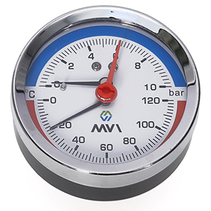 Термоманометр аксиальный MVI, до 6 бар